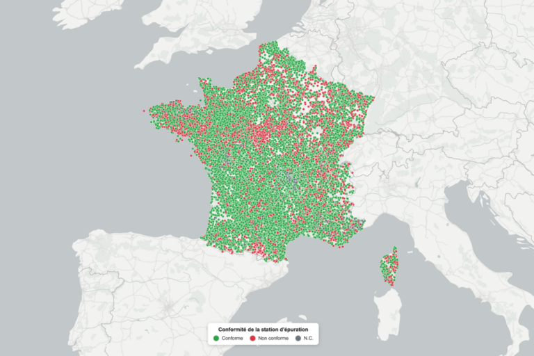 Eaux usées mal traitées : votre commune est-elle concernée ? La carte interactive des stations d’épuration non conformes